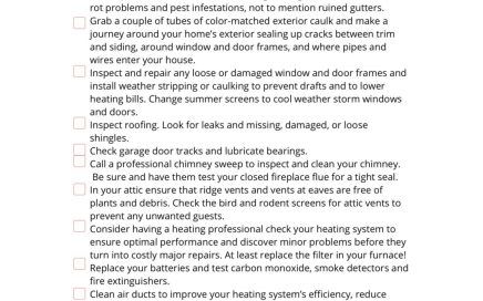 Fall Maintenance Checklist