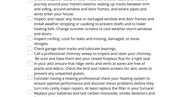 Fall Maintenance Checklist